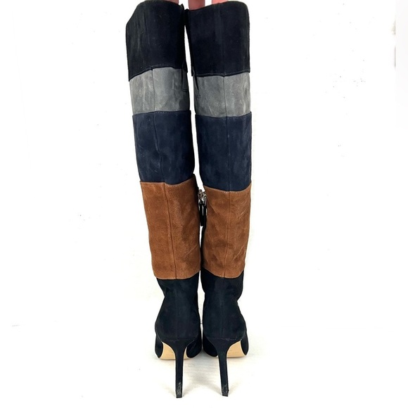 Nine West Toprank Colorblock Suede Boots - Size 5 - Picture 12 of 16